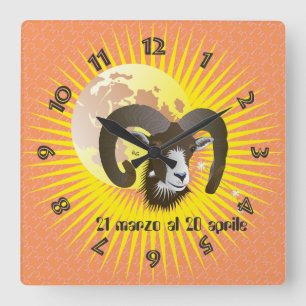 Ariete 21 marzo al 20 aprile Orologio Square Wall Clock