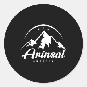 Arinsal Andorra Ski Resort Skiing Snowboarding  Classic Round Sticker