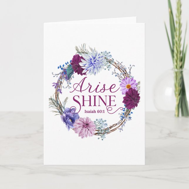 Arise And Shine Isaiah 60 1 Bible Quote Card (Front)