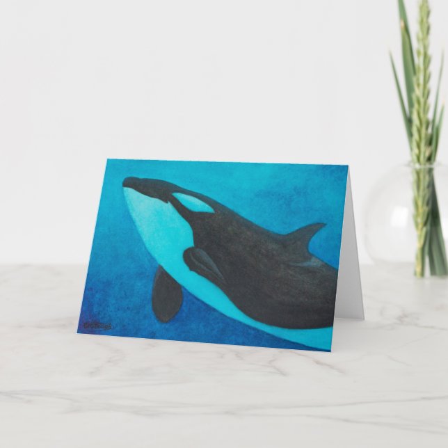"Arise" Killer Whale / Orca blank greeting cards (Front)