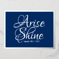 Arise Shine Bible Verse Blue and Silver Christmas