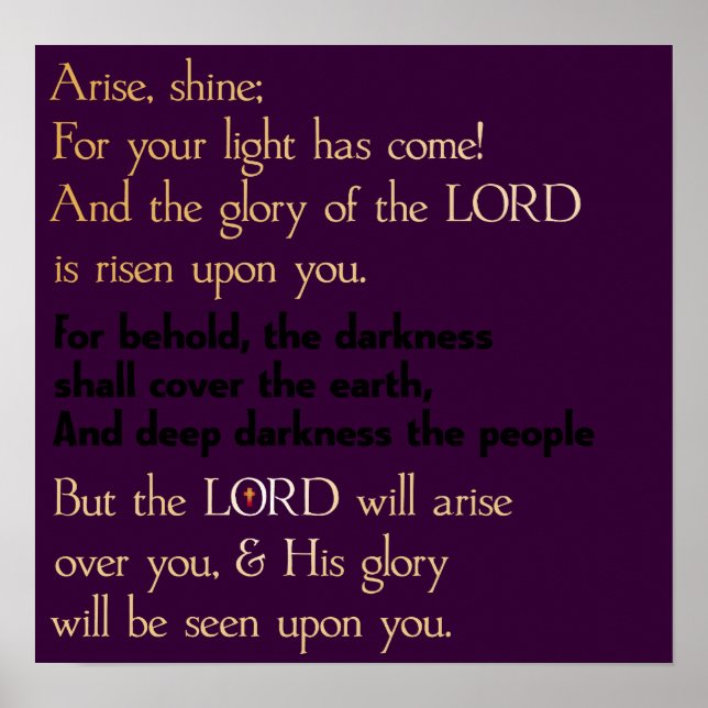 Arise & Shine Poster (Front)