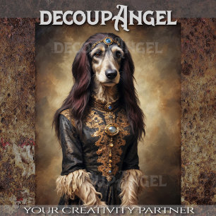 Aristocratic Afghan Hound -Decoupage- Tissue Paper