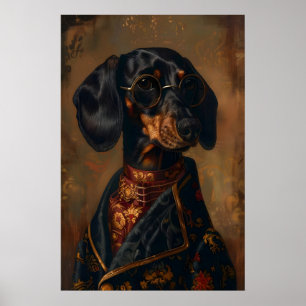 Aristocratic Dachshund Print, Renaissance Dog Poster