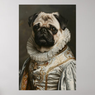Aristocratic Pug Renaissance Portrait Print