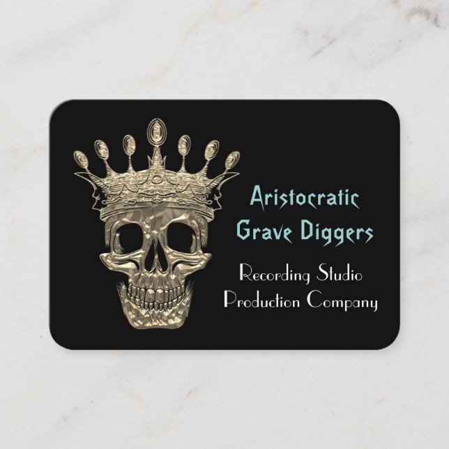 Aristocratic Skull Black II Professional Business Card (Front)
