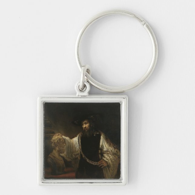 Aristotle (384-322 BC) with a Bust of Homer Key Ring (Front)