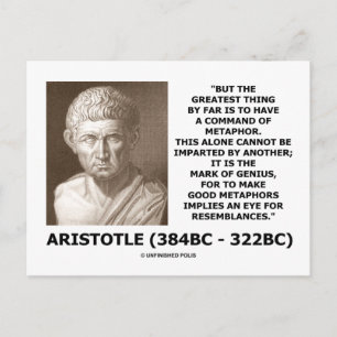Aristotle Command Of Metaphor Mark Of Genius Quote Postcard