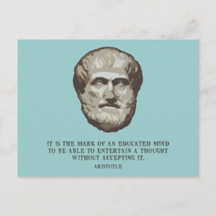 Aristotle Educated Mind Postcard