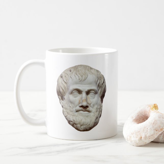 Aristotle Greek Philosopher Coffee Mug (With Donut)