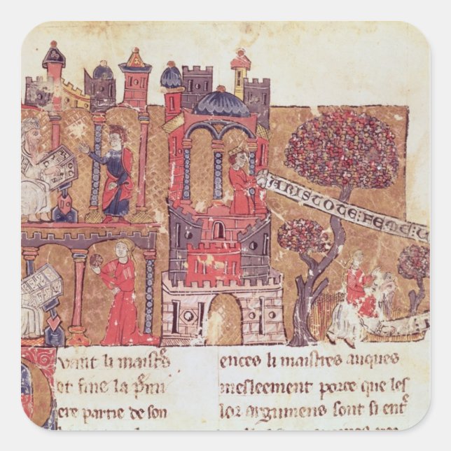 Aristotle instructs Alexander the Great in Square Sticker (Front)