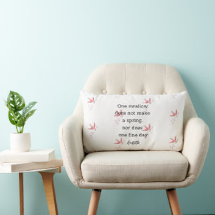 Aristotle Spring Quote Decor For Home  Lumbar Cushion