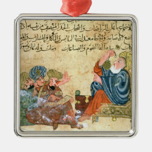Aristotle teaching metal tree decoration