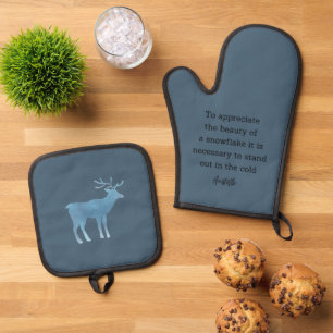 Aristotle Winter Quote Decor For Home Oven Mitt & Pot Holder Set