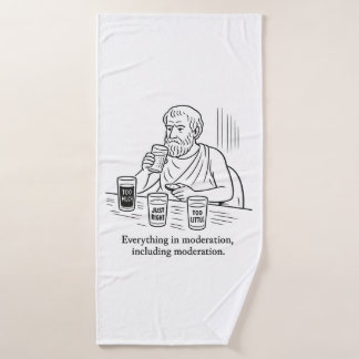 Aristotle's Guide to Moderation Bath Towel