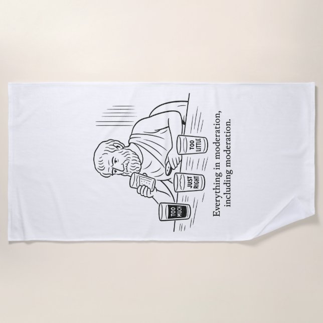 Aristotle's Guide to Moderation Beach Towel (Front)