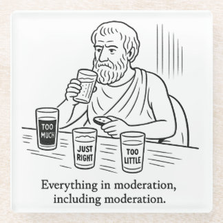 Aristotle's Guide to Moderation Glass Coaster
