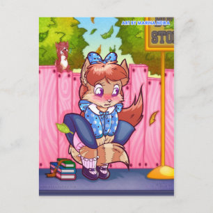 Arisu's Windy Day Postcard