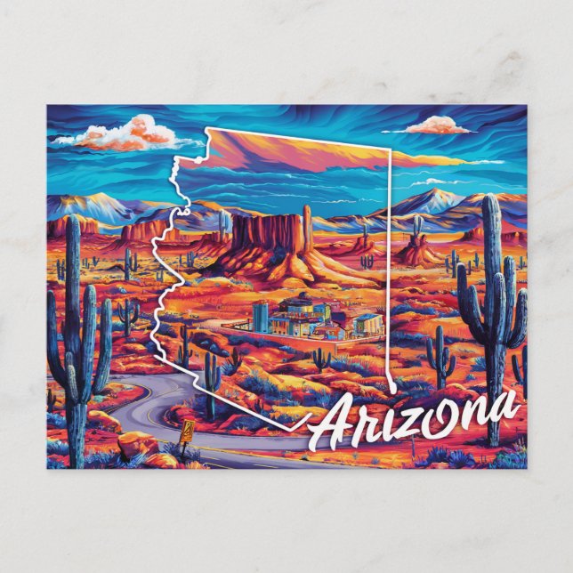 Arizona:  A Vibrant Celebration Postcard (Front)