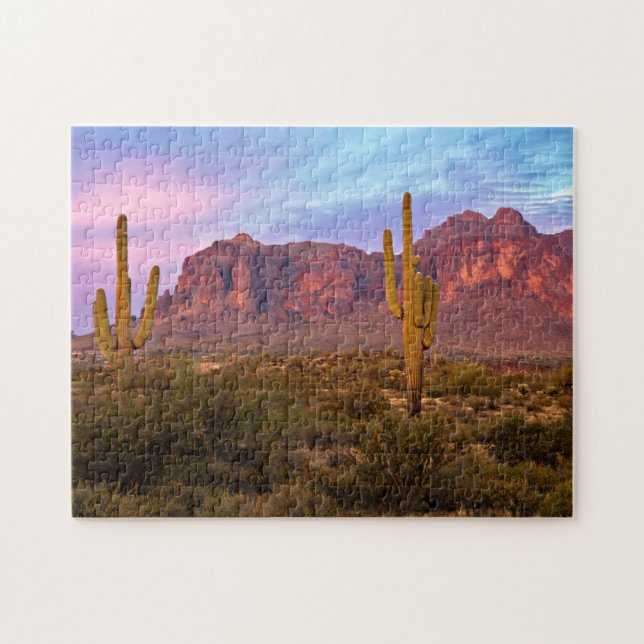 Arizona Aesthetic Sunset Pictures Phoenix Cactus Jigsaw Puzzle (Horizontal)