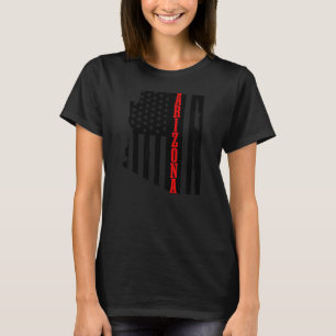 Arizona American Flag State Map Pride Patriotinc 4 T-Shirt