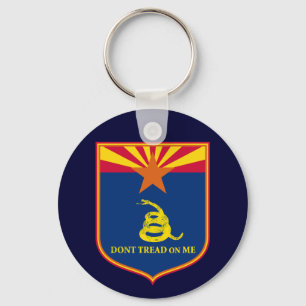 Arizona and Gadsden Flag Shield Key Ring