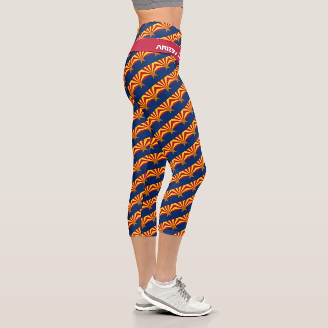 Arizona & Arizona Flag, fashion, Fitness, Sports Capri Leggings (Right)