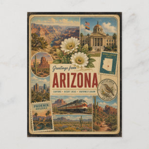 Arizona Authentic Vintage Style Postcard