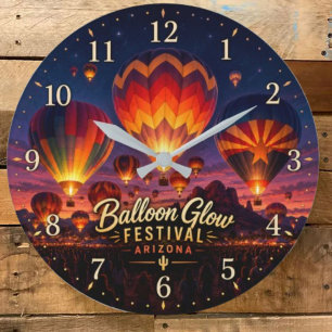 Arizona Balloon Glow Festival  Hot Air Balloon  Large Clock