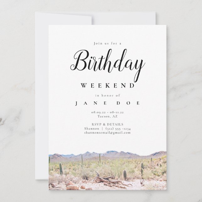 Arizona Birthday Weekend Invitation (Front)