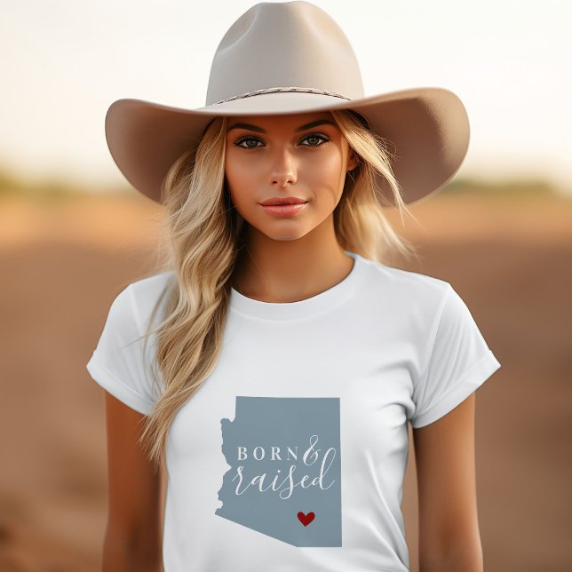 Arizona Born and Raised | Editable Colour State Ma T-Shirt (Creator Uploaded)