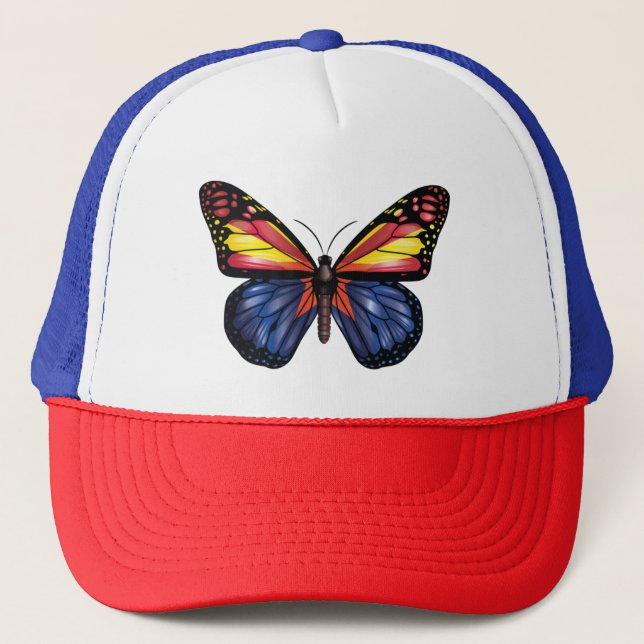 Arizona Butterfly Monarque Flag Trucker Hat (Front)