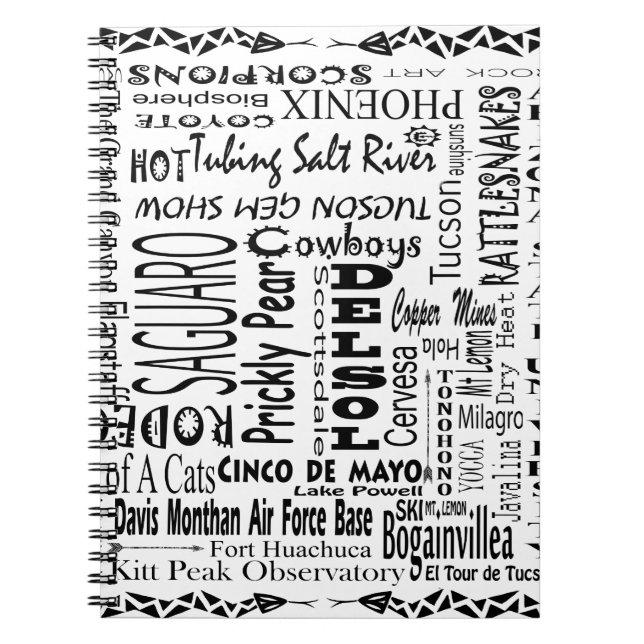 Arizona Buzz Words Spiral Notebook (Front)