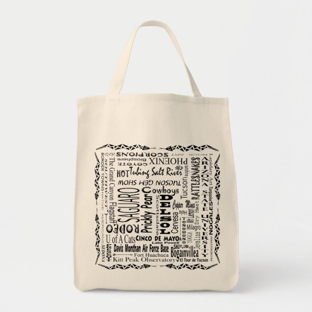 Arizona Buzz Words Tote Bag (Front)