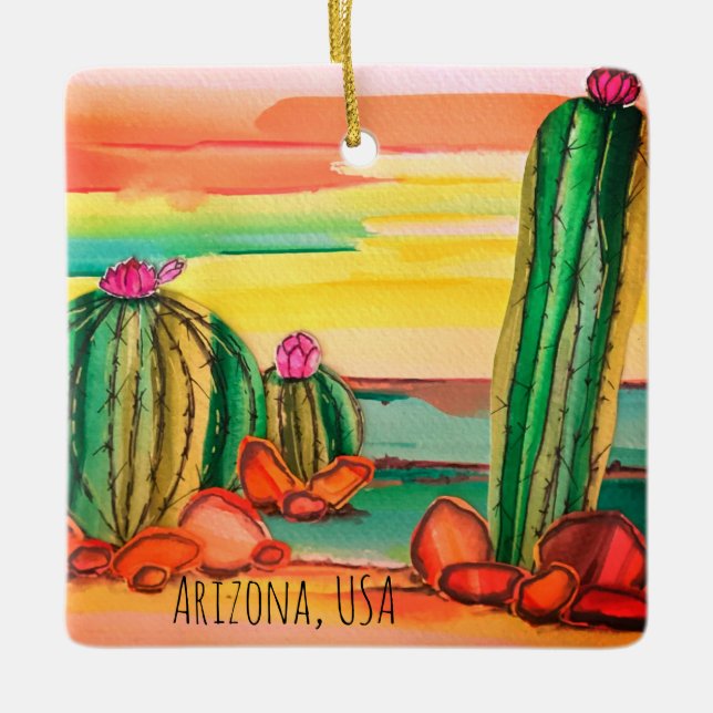 Arizona Cacti Ornament  (Front)