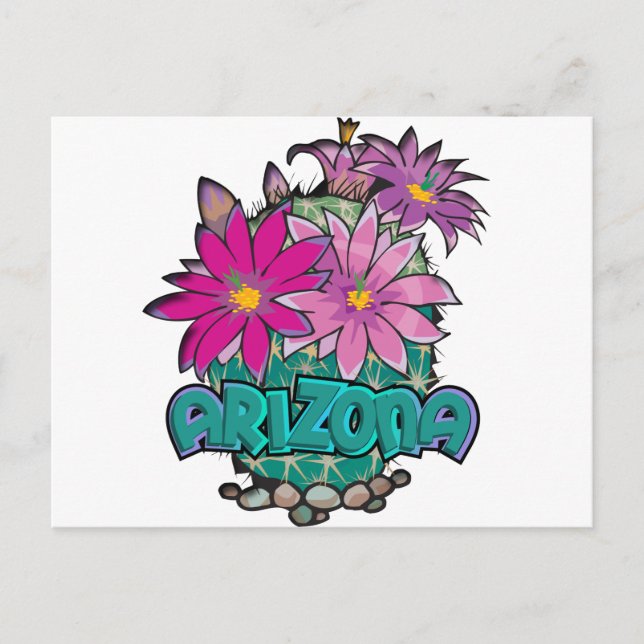 Arizona Cactus Blooms Postcard (Front)
