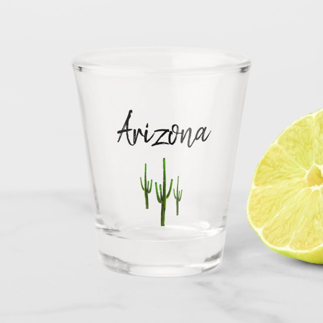 Arizona Cactus Desert Southwest Shot Glass (Front)