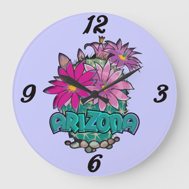 Arizona cactus flowers Wall Clock (Front)