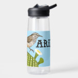 Arizona Cactus Wren Saguaro Cactus Illustration Water Bottle<br><div class="desc">Check out my shop for more hiking, camping, vanlife, birds and lots more! You can also find this design on stickers, mugs, pillows and magnets. Be sure to visit my shop for more colours too. If you buy something from my shop - THANK YOU! And please tag me on instagram...</div>