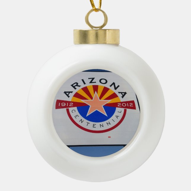 Arizona Ceramic Ball Christmas Ornament (Front)