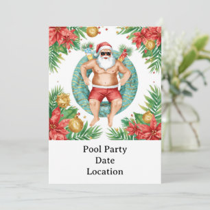 Arizona Christmas themed Pool Party Invitation