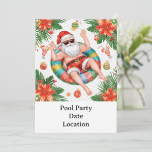 Arizona Christmas themed Pool Party Invitation