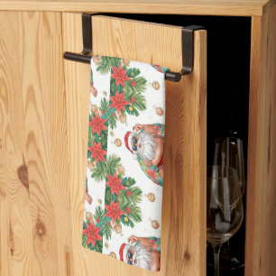 Arizona Christmas themed with Santa Pool party  Tea Towel