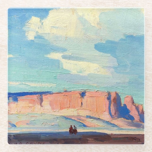 Arizona Clouds by Edgar Payne Glass Coaster (Front)