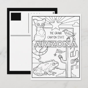 arizona colour me collage postcard