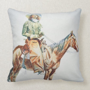 Arizona Cowboy, 1901 (crayon on paper) Cushion