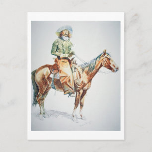 Arizona Cowboy, 1901 (crayon on paper) Postcard