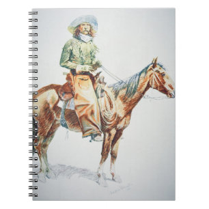 Arizona Cowboy, 1901 (crayon on paper) Spiral Notebook