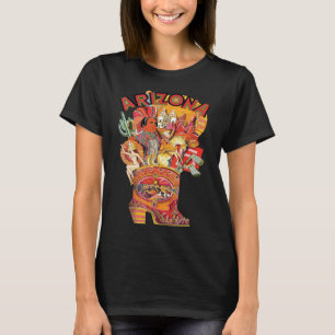 Arizona Cowboy Boot Red Floral Travel T-Shirt