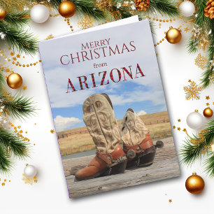 Arizona Cowboy Boot Yeeha Christmas Card